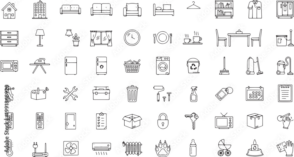 Obraz premium Various business and office icons.