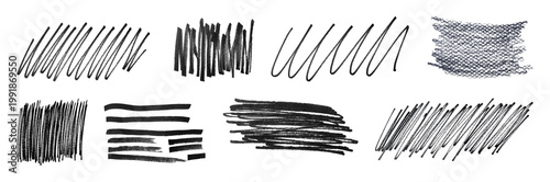 Фотография Hand-drawn sketchy line patterns element set