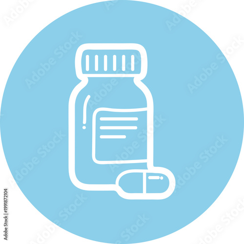 Medicine Bottle and Pill Icon