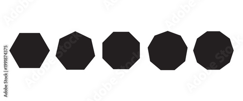 vector evolution of triangular, quadrilateral, pentagonal, hexagonal, hexagonal and octagonal shapes. 333