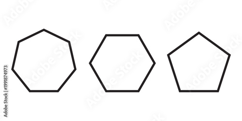 Hexagon shape symbol vector icon. polygon hexagon icon. vector illustration.