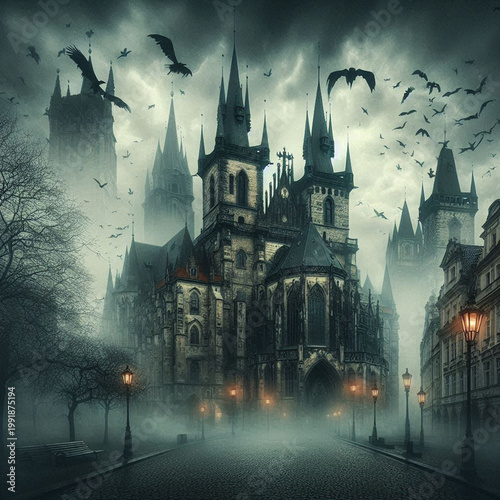 old castle in the woods