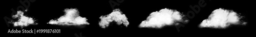 Photography Five fluffy clouds isolated element set