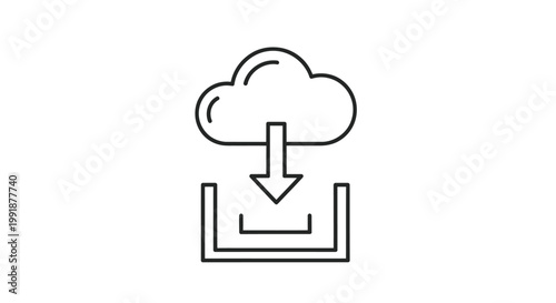 Cloud download icon representing data transfer and digital storage.