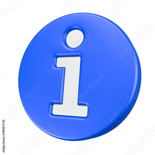 info icon 3d render circle button