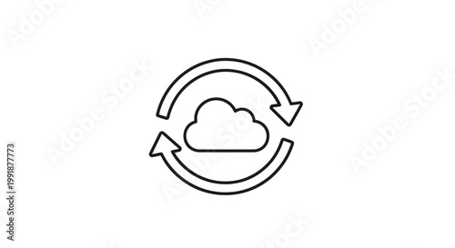 Cloud Sync Icon Representing Data Synchronization and Cloud Computing.