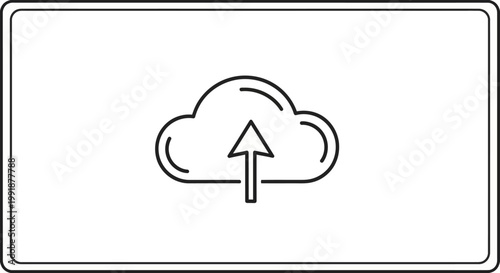 Cloud Upload Icon Representing Data Transfer and Storage.