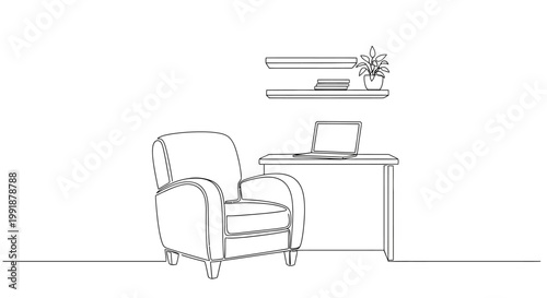 Modern Office Armchair with Cushion.