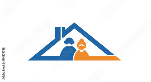 Home Icon Depicting Family and Shelter Symbolizing Security and Safety.