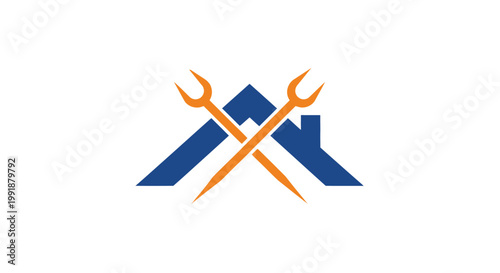 Home Repair and Maintenance Services Logo with Crossed Wrenches.