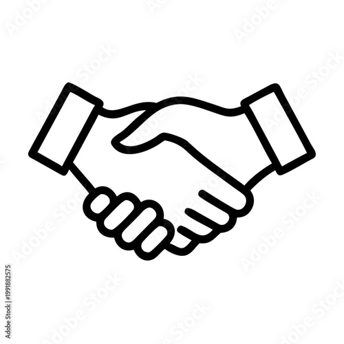 Handshake icon symbolizing agreement, partnership, and cooperation.