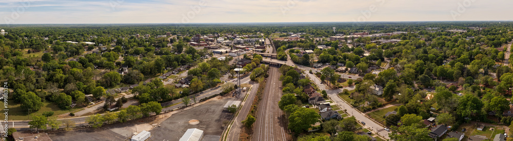 Fototapeta premium Broad view of Rock Hill in York county, South Carolina