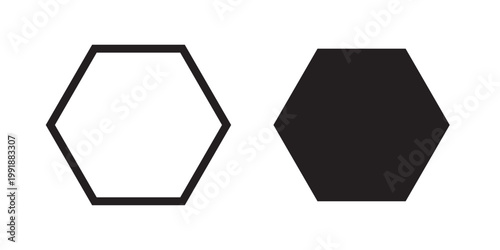 Hexagon icon of vector geometry hexagonal six sided polygon hexagon line