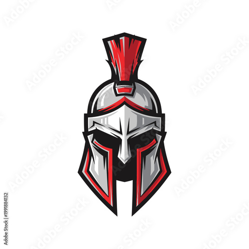 Spartan Helmet Red and Silver Armor.