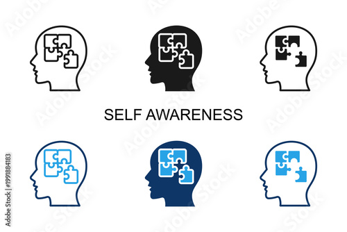 Self Awareness Icon Multi Style Vector Illustration