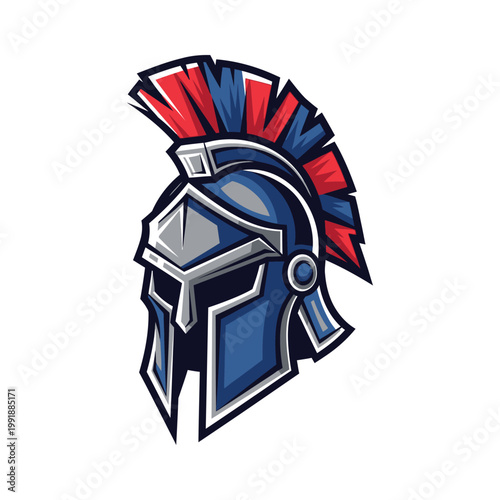 Spartan Helmet with Red Crest.