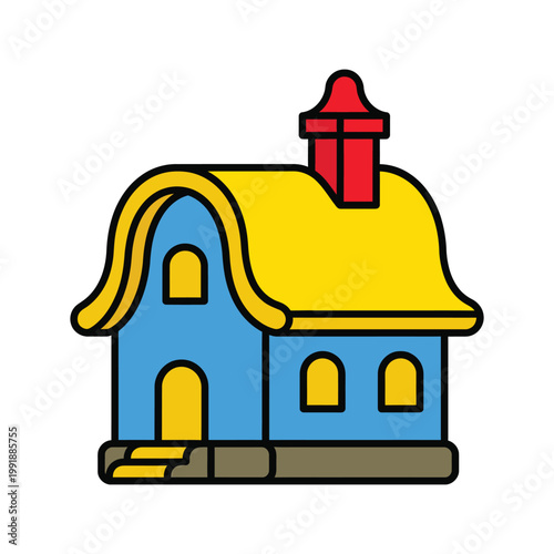 Colorful Doll house on a white background