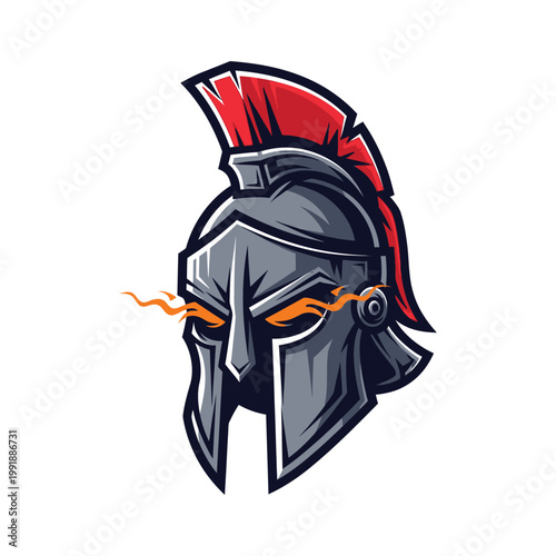 Spartan helmet with red crest.