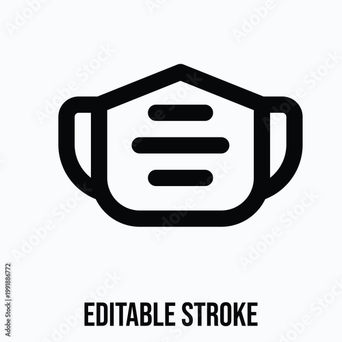 Medical Mask Vector Icon, Medical Related Icon, Isolated Lineal Vector Icon.