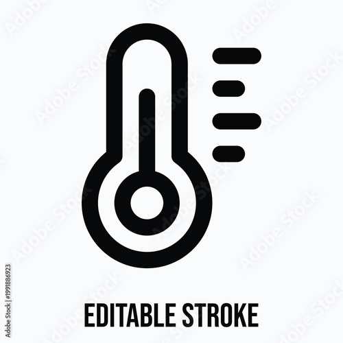Thermometer Vector Icon, Medical Related Icon, Isolated Lineal Vector Icon.