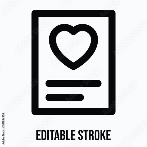 Health Card Vector Icon, Medical Related Icon, Isolated Lineal Vector Icon.