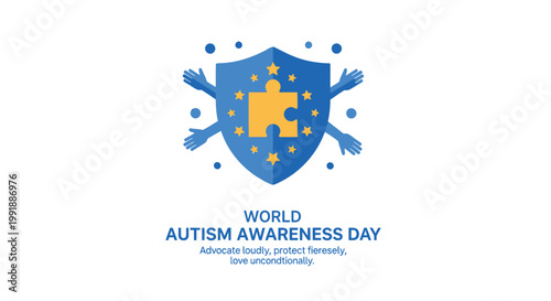 Autism awareness day, World Autism Awareness Day, blue shield, puzzle pieces, autism acceptance