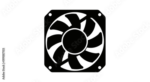 Computer Cooling Fan Closeup.