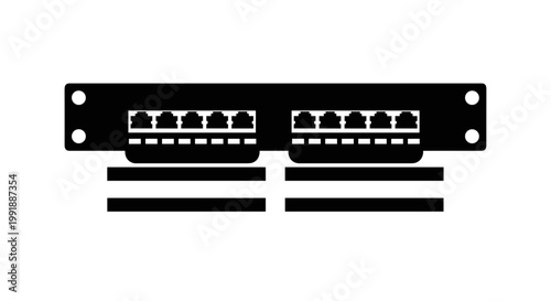 Network switch with ethernet ports.