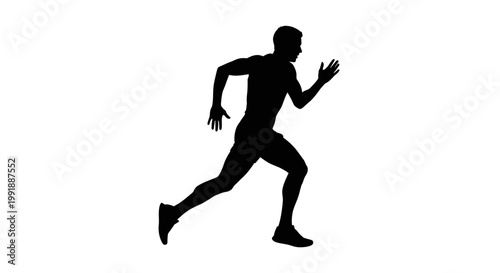 Man Running Silhouette in Motion.