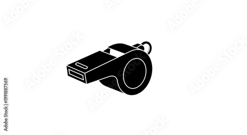Foto Black whistle with metal clip.