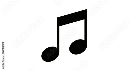 Photos Black eighth note music symbol icon.