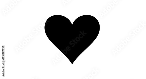 Black Heart Shape Symbol Icon.