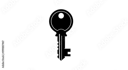 Old fashioned metal house door key.