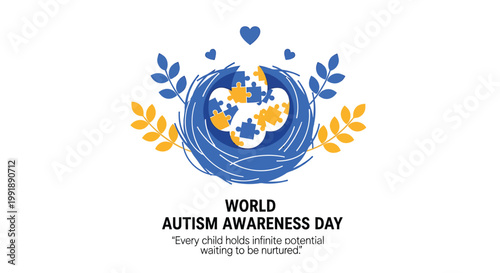 Autism awareness day, World Autism Awareness Day, blue and orange puzzle piece logo, autism support symbol, autism acceptance