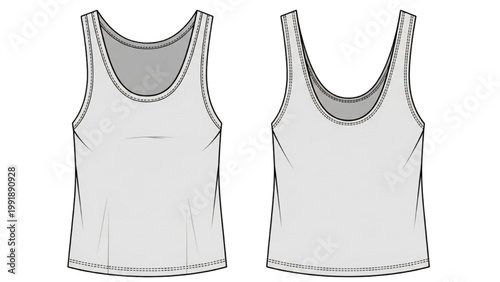 Illustration shows two women's tank tops side by side