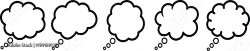 Thought bubble collection set, comic cloud speech icons, isolated vector illustration design bundle pack