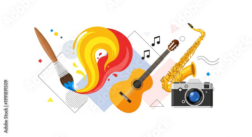 Artistic Expression of Music Photography and Painting Creativity.