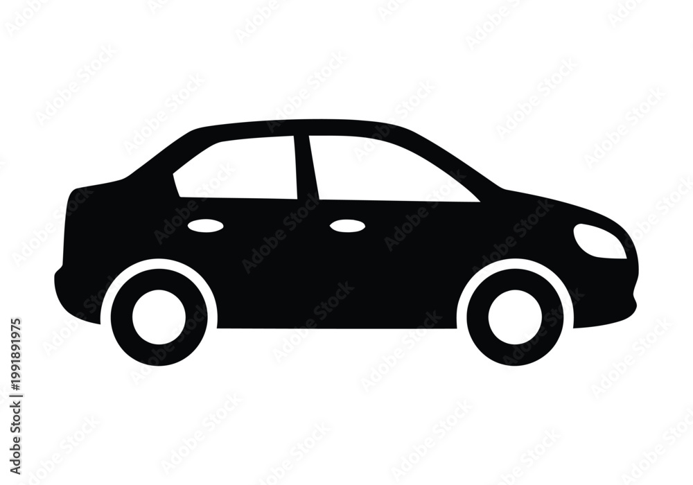 Obraz premium Black and white illustration of a car