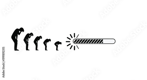 Creative inspiration concept with person having ideas and lightbulb moment in minimalist black and white illustration