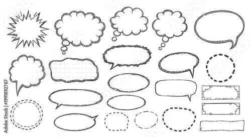 Speech bubbles, chat icons, dialogue boxes, comic text frames, 25 speech bubbles
