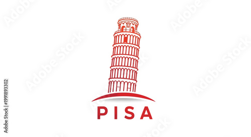Iconic Leaning Tower of Pisa in Italy, a famous landmark.