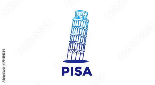 Iconic Leaning Tower of Pisa in Italy, Famous Landmark.