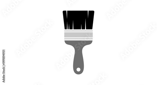 Flat illustration of a paintbrush icon for home renovation or art projects.