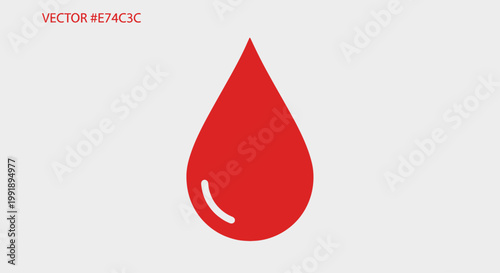 Red blood drop vector icon