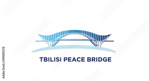 Iconic Tbilisi Peace Bridge - Modern Architecture Over the River.
