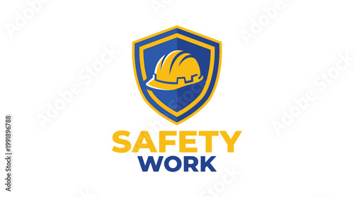 Safety Work Hard Hat Shield Emblem Logo.