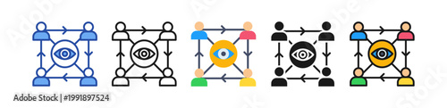 Social Awareness Icon Multi Style Illustration