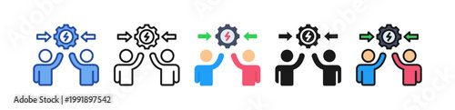 Conflict Resolution Icon Multi Style Illustration