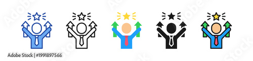 Motivation Boost Icon Multi Style Illustration