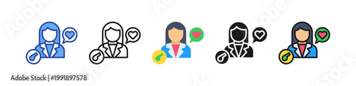 Life Coaching Icon Multi Style Illustration